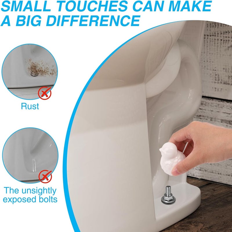 Framad 4 Pack Toilet Bolt Covers Decorative, No Tools Required Easy Installation Porcelain Ceramic Bird Toilet Knob Caps - Image 4