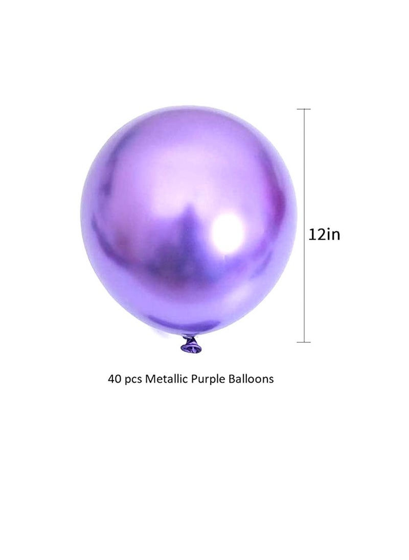 بارتي فن بالون معدني 12 بوصة لون بنفسجي 40 قطعة - Image 3