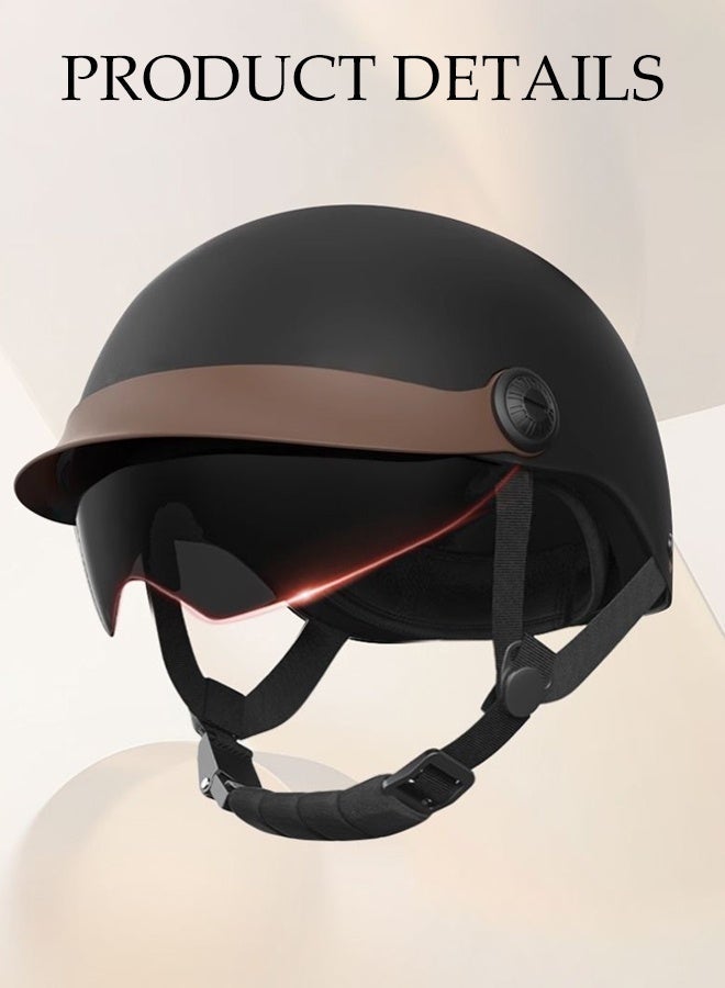 DUNISO Open Face Motorcycle Helmet with Goggles, Adjustable, Shock Resistant, Unisex - Image 3