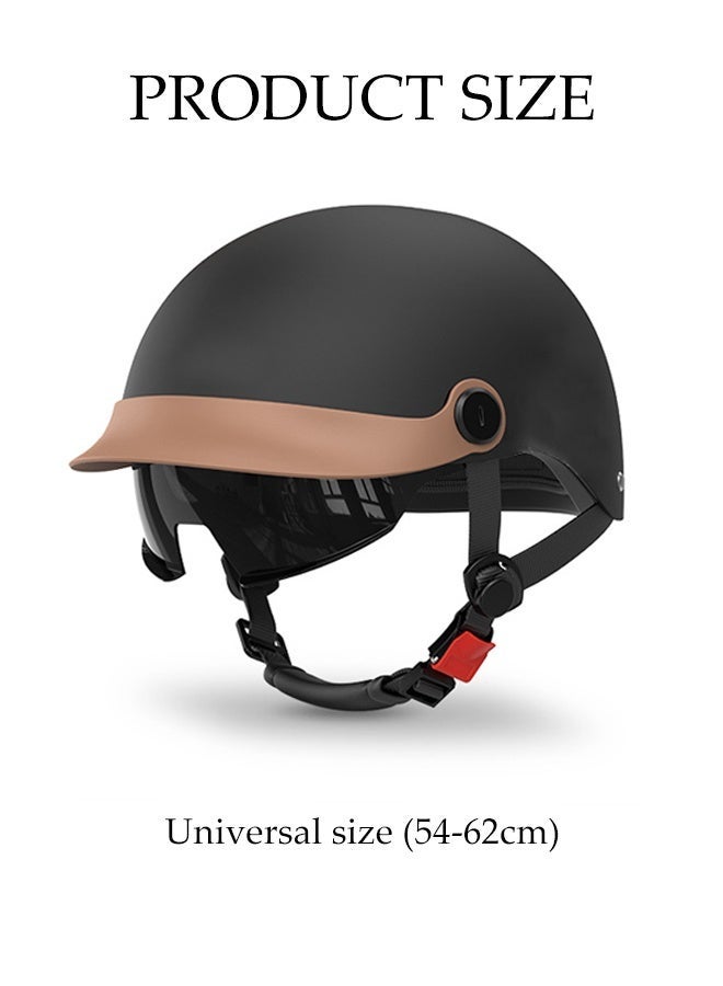 DUNISO Open Face Motorcycle Helmet with Goggles, Adjustable, Shock Resistant, Unisex - Image 2