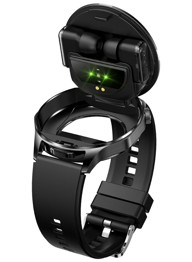 RollsTimi  Smart Watch with Earbuds,2 in 1 TWS Smartwatches,1.43" Colorful AMOLED Display Smartwatch for Android iOS,Waterproof Fitness Tracker Long Time Standby (Black) - Image 1