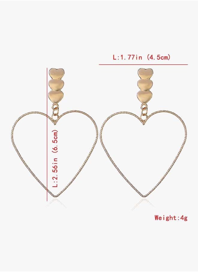 NIBEMINENT Alloy Heart Shaped Dangle Earrings  - Image 2