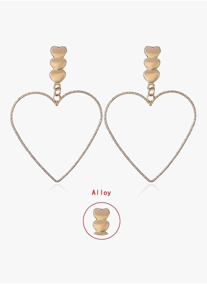 NIBEMINENT Alloy Heart Shaped Dangle Earrings  - Image 3