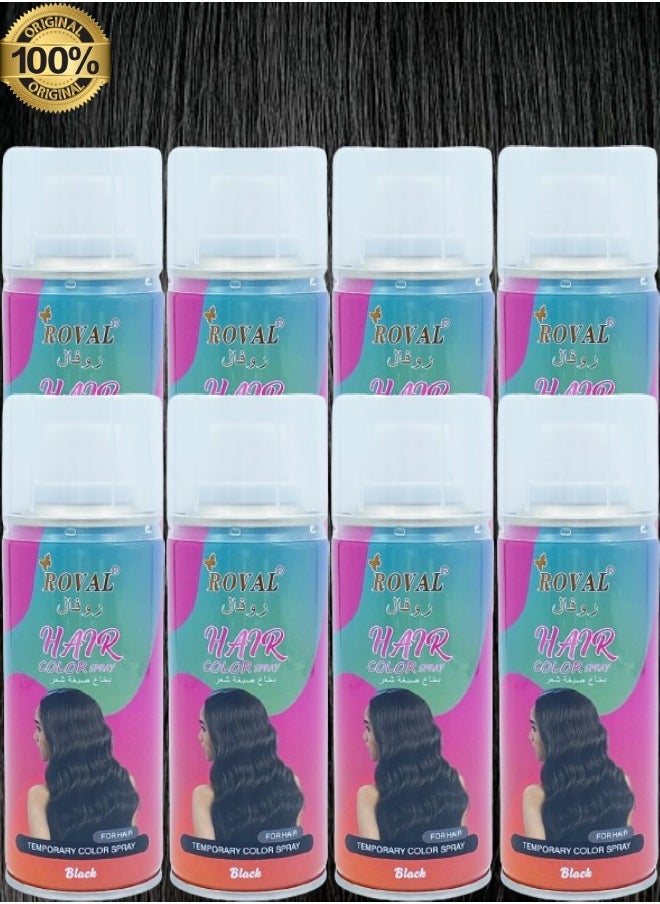 ROVAL - 8 Pieces Roval Temporary Hair Color Spray Black - Image 1