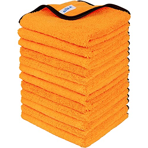 Mr Siga MR.SIGA Professional Premium Microfiber Towels for Cars, Dual-Sided Car Washing and Detailing Towels, Gold, 15.7 x 23.6 inch, 12 Pack - Image 1