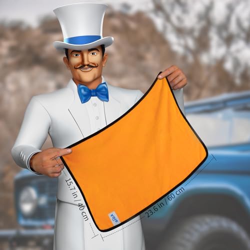 Mr Siga MR.SIGA Professional Premium Microfiber Towels for Cars, Dual-Sided Car Washing and Detailing Towels, Gold, 15.7 x 23.6 inch, 12 Pack - Image 2