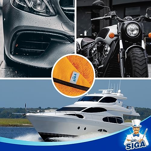 Mr Siga MR.SIGA Professional Premium Microfiber Towels for Cars, Dual-Sided Car Washing and Detailing Towels, Gold, 15.7 x 23.6 inch, 12 Pack - Image 4