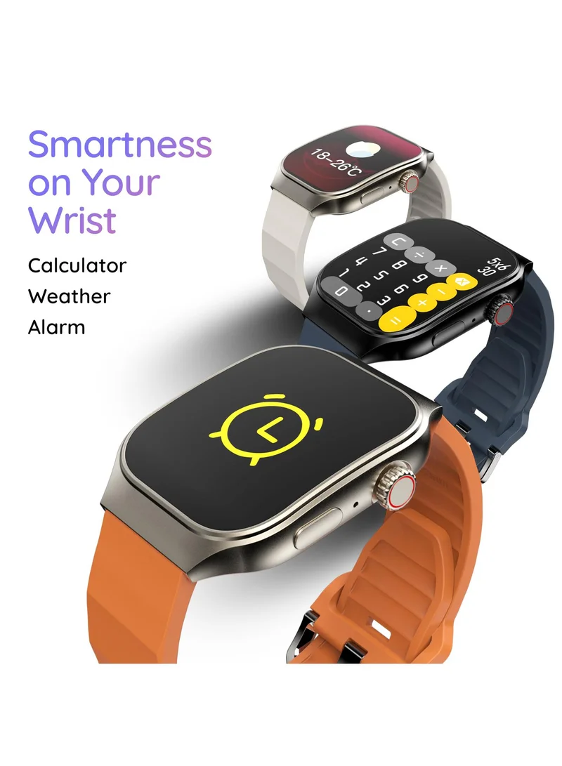 Pebble Pebbble Curve 1.99" Smartwatch for Men and Women, HD Curved Display, Bluetooth Calling, Health Suite, Multi-Sports Modes, AI Voice Assistance, Smart Calculator