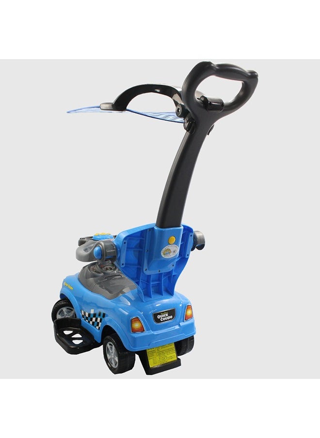 Generic - Blue 3-In-1 Sliding Car Sliding Vehicle with Removable Push Handle Protective Bar and Hidden Storage Toy Car for Children - Image 1