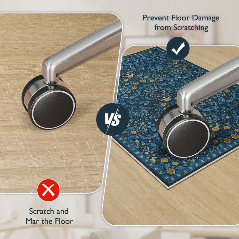 Anidaroel Floral Office Chair Mat for Hardwood Floor, 36"x48" Under Desk Chair Rug for Rolling Chair, Anti-Slip Computer Chair Mat, Low Pile Carpets Protector Mat for Home Office Gaming Room - Image 3