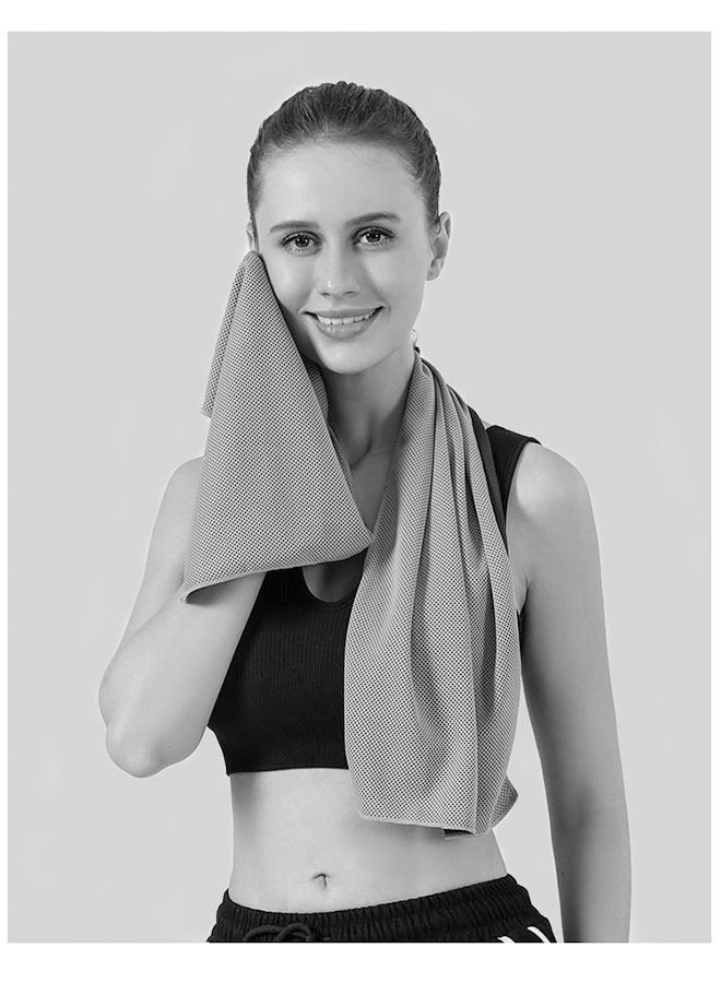 ZCM-HAPPY 2 Pieces Portable Sports Towel, Camping Towel, Cooling Effect, Quick Dry Sweat Absorbent Soft Towel (90x30CM) - Image 3