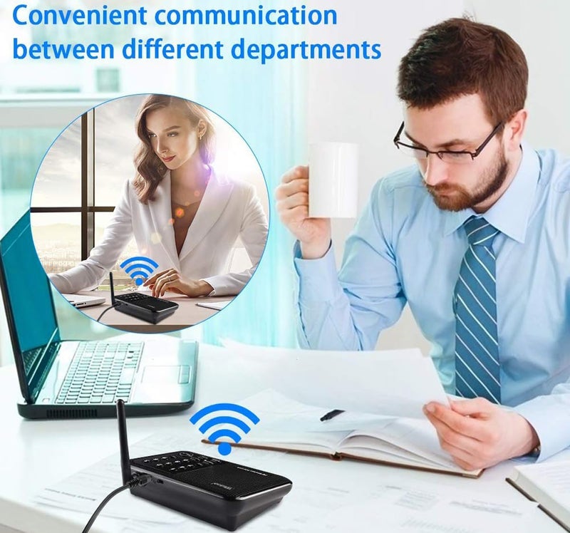 Wuloo Intercoms Wireless for Home 5280 Feet Range 10 Channel 3 Code, Wireless Intercom System for Home House Business Office, Room to Room Intercom, Home Communication System (3 Packs, Black) - Image 3