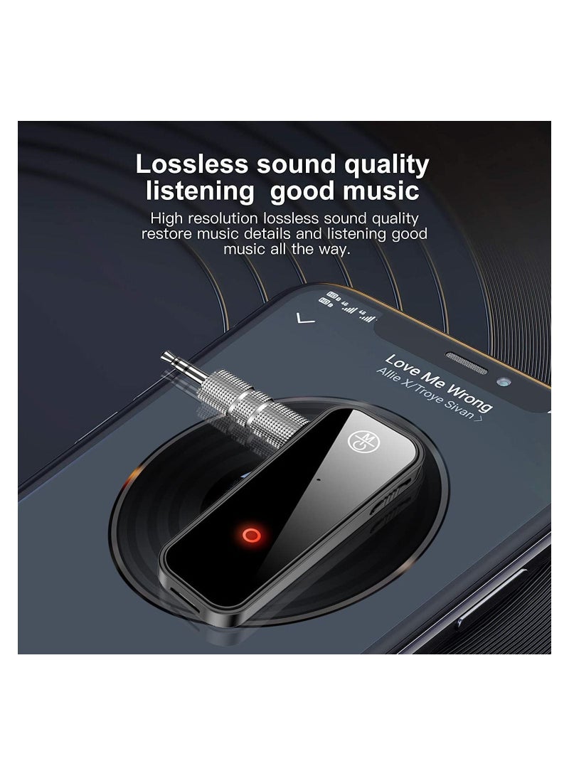 Y&D DMG Bluetooth 5.0 Receiver for Car, Noise Cancelling AUX Adapter, 3.5mm Jack Aux Receiver, 2-in-1 Wireless Transmitter Suitable, Speakers/Headphones/Car/PC - Image 4