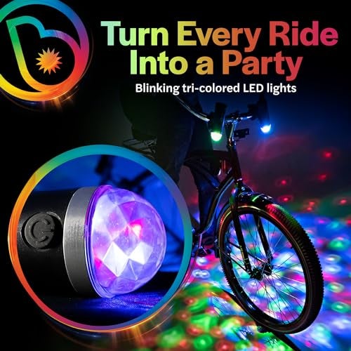 Brightz Disco Bike Lights LED Bicycle Lights RGB Burning Man Lights BMX Bike Accessories Bike Decorations Bike Light Bike Lights Kids Burning Man Bike Lights Bicycle Accessories Men Women Boys Girls - Image 3