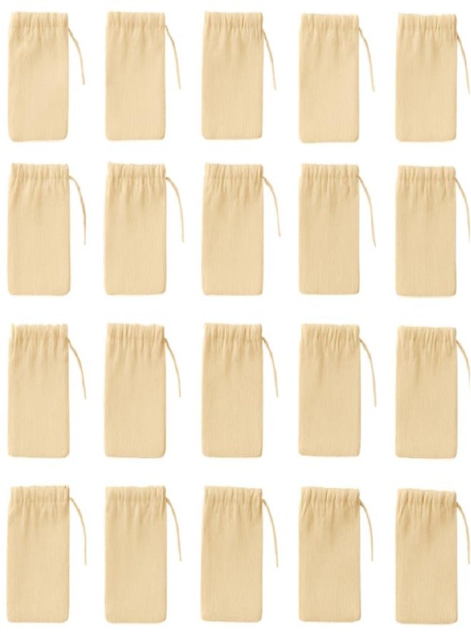 WUD Cotton Sachet Bags with Drawstring, 3x4 inch, Small Storage Potli Bags for Jewellery and Accessories, 20 Pieces - Image 1