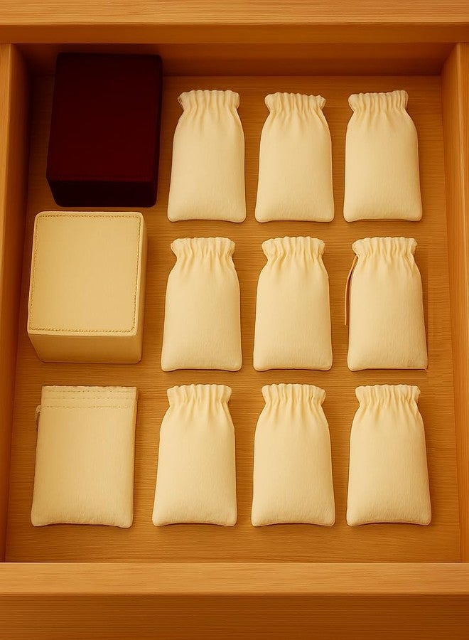 WUD Cotton Sachet Bags with Drawstring, 3x4 inch, Small Storage Potli Bags for Jewellery and Accessories, 20 Pieces - Image 2