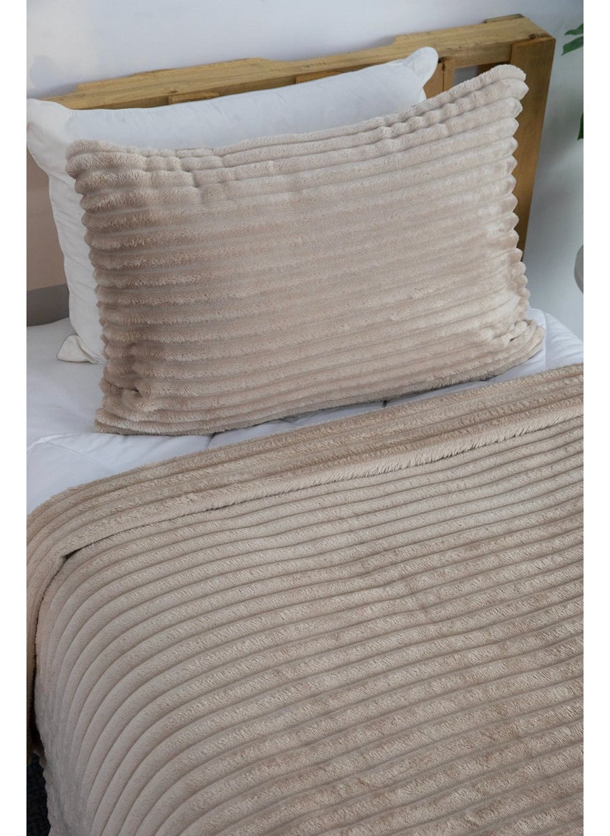 Favora Linda 2 Piece Single Blanket Set - Mink  - Image 3