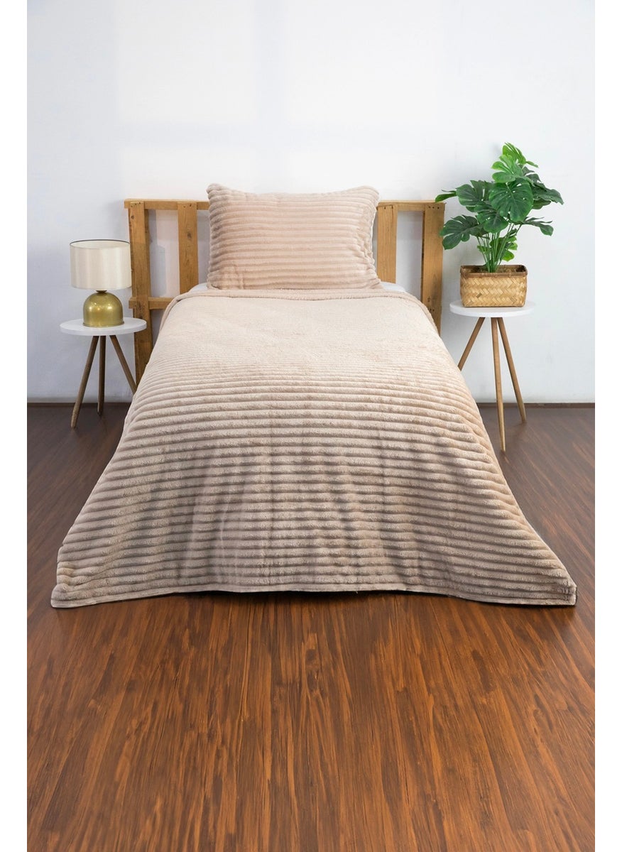 Favora Linda 2 Piece Single Blanket Set - Mink  - Image 2