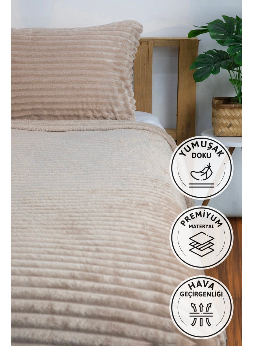 Favora Linda 2 Piece Single Blanket Set - Mink  - Image 1