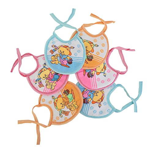 Da Anushi Soft Cotton Washable & Reusable Multicolor Absorbing/Comfortable and Easily Adjustable Feeding Bibs In Apron Style For Babies,Toddlers,Infants - Image 2