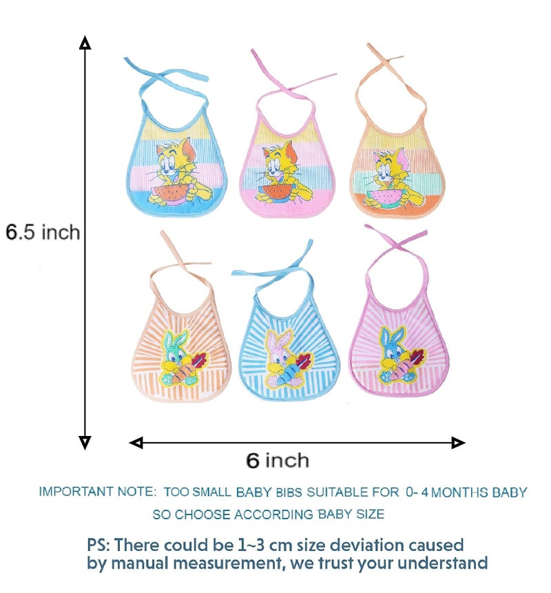 Da Anushi Soft Cotton Washable & Reusable Multicolor Absorbing/Comfortable and Easily Adjustable Feeding Bibs In Apron Style For Babies,Toddlers,Infants - Image 3