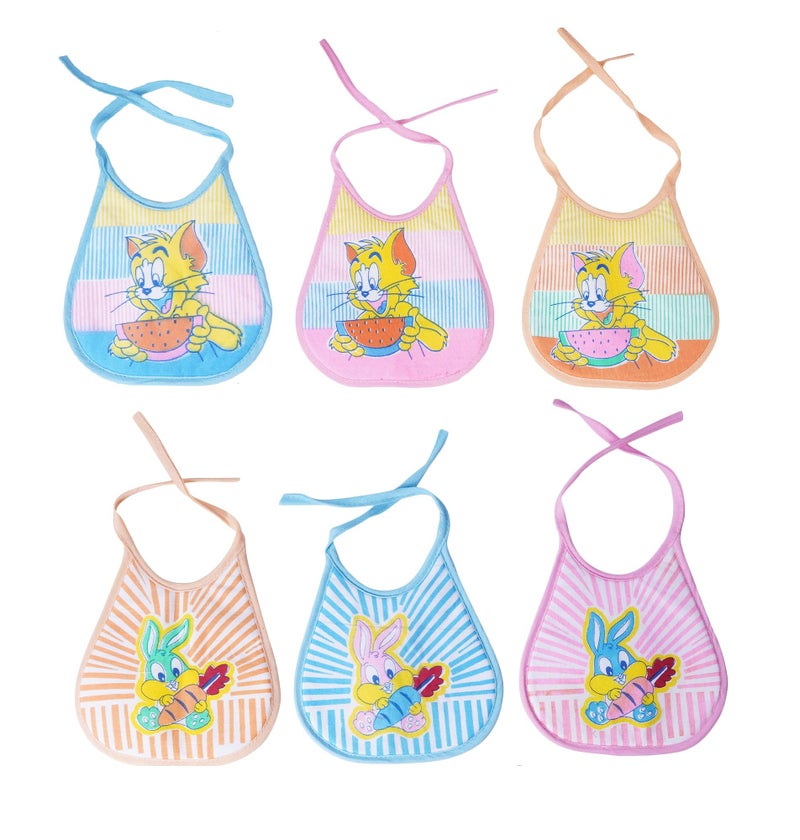 Da Anushi Soft Cotton Washable & Reusable Multicolor Absorbing/Comfortable and Easily Adjustable Feeding Bibs In Apron Style For Babies,Toddlers,Infants - Image 1