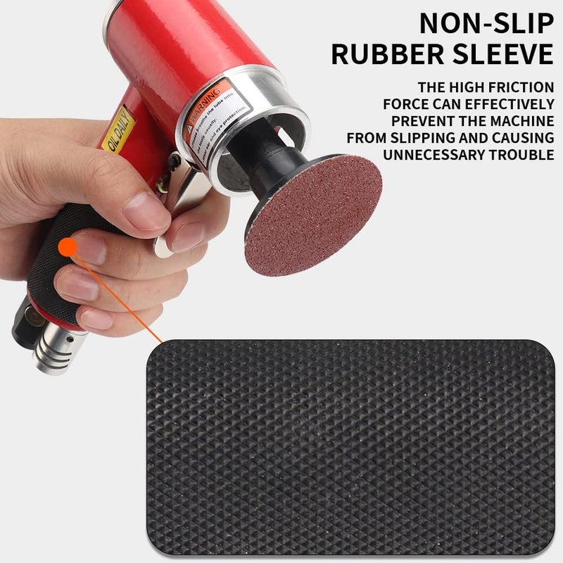 SI FANG 2 In 1 Pneumatic Mini Orbital Sander Right Angle Air Die Grinder, 2 inch Surface Prep Rotary Tool Polisher Kit with Various Quick Change Sanding Discs [Upgraded] - Image 5