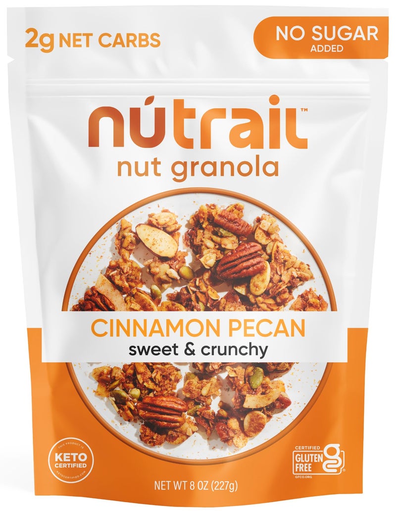 NuTrail Nut Granola Cereal Cinnamon Pecan No Sugar Added Gluten Free Grain Free Keto Low Carb Healthy Breakfast 8 oz 1 Count - Image 3