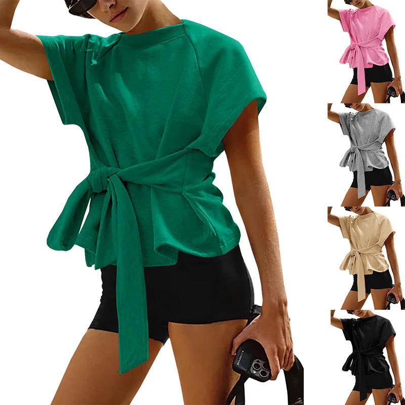 Women's Loose Tie-Bow T-Shirt - Image 1