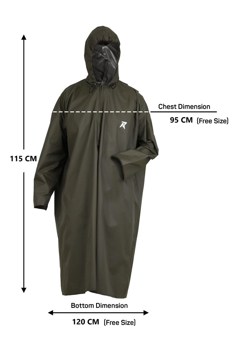 ROCKSPORT Unisex Hooded Rain Poncho for Adult,Waterproof, lightweight,Reusable& Packable, One Size Fits Most, Free Size - Image 2