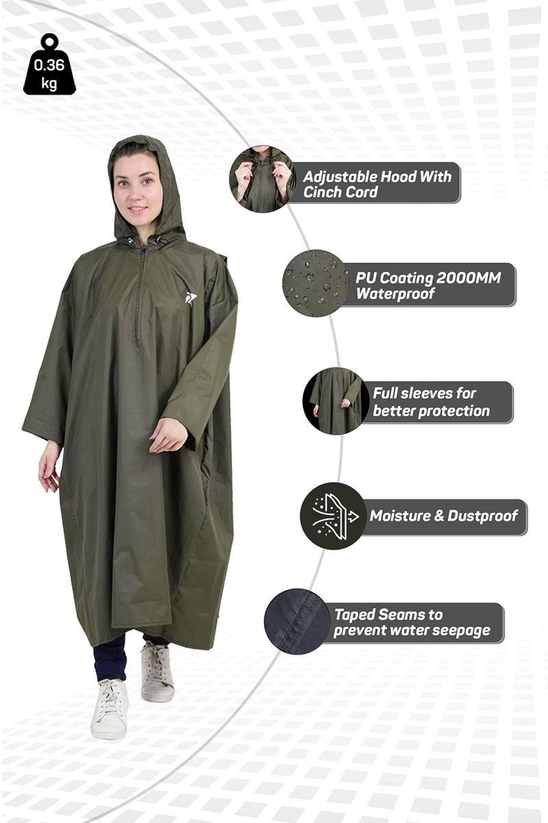 ROCKSPORT Unisex Hooded Rain Poncho for Adult,Waterproof, lightweight,Reusable& Packable, One Size Fits Most, Free Size - Image 3