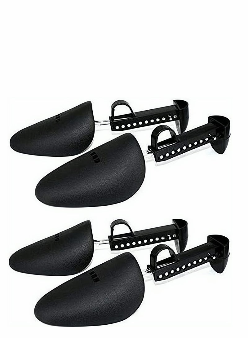 Zikra Shoe Tree 2 Pairs Practical Plastic Adjustable Length Men Shoe Tree Shoe Stretcher Boot Holder Organizers Boot Holder Shoe Shaper Form Toe Crep Protect Black - Image 1