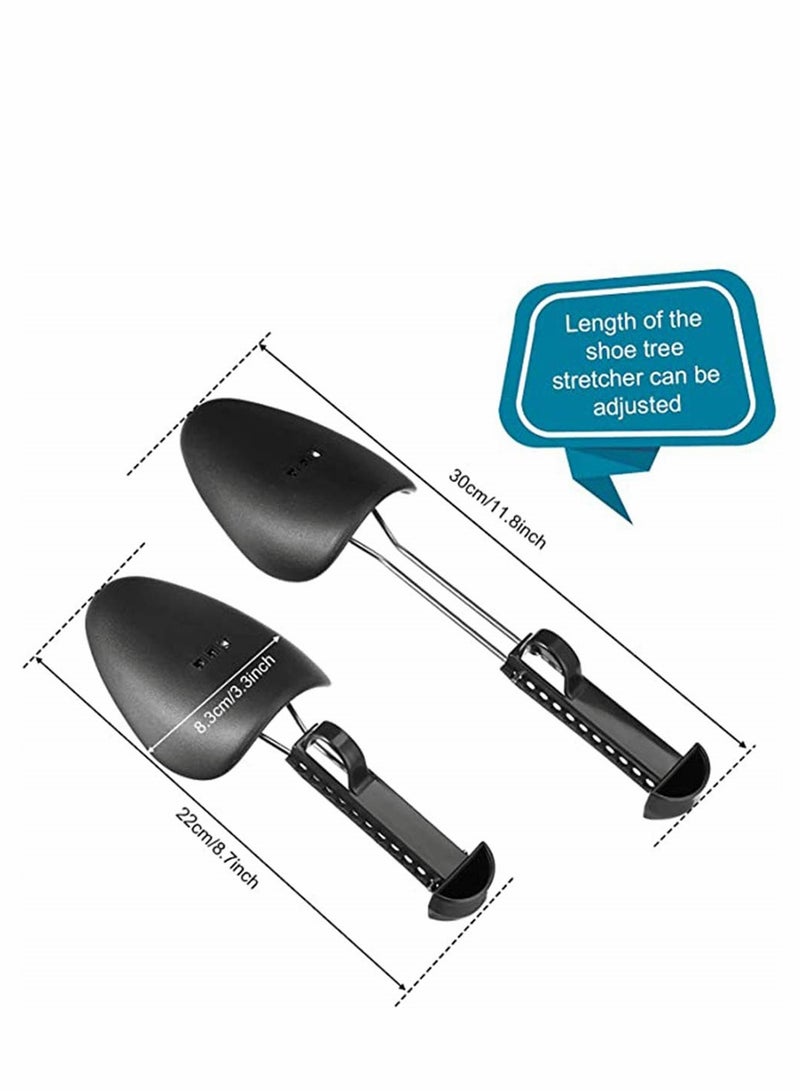 Zikra Shoe Tree 2 Pairs Practical Plastic Adjustable Length Men Shoe Tree Shoe Stretcher Boot Holder Organizers Boot Holder Shoe Shaper Form Toe Crep Protect Black - Image 4