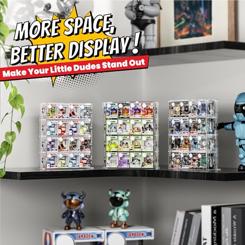 Janaden Acrylic Bitty Display Protector Case Compatible with Funko Bitty Pop, Clear Bitties Figure Collection Display Stand, 4 Tiered Mini Figurines Shelf for Bittys Collectible, Miniature Figures Storage Box - Image 5