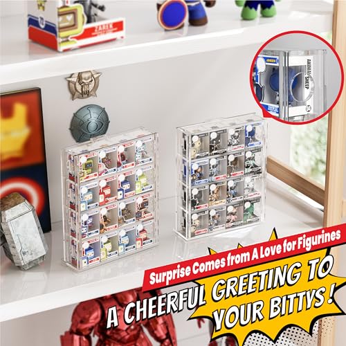 Janaden Acrylic Bitty Display Protector Case Compatible with Funko Bitty Pop, Clear Bitties Figure Collection Display Stand, 4 Tiered Mini Figurines Shelf for Bittys Collectible, Miniature Figures Storage Box - Image 4