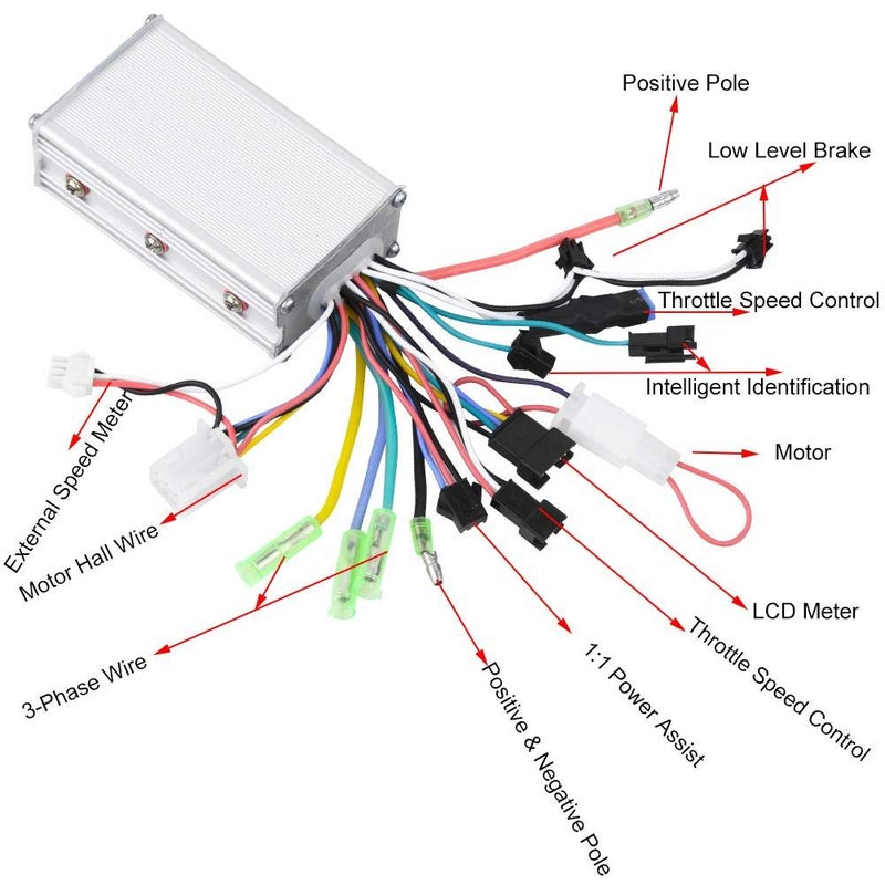 comfrt Brushless Controller Set, 24V/36V 250W/350W Brushless Motor and Controller Throttle Grip Set for Electric Scooter Bike Motor Electric Bicycle Kit - Image 2