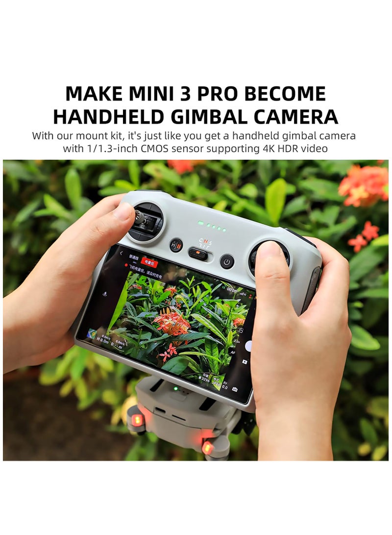 SYOSI Drone Adapter Holder, Portable Drone Shooting Extended Adapter Handheld Mount Bracket Drone Upgrade Parts Camera Drone Mount Compatible with DJI RC Mini 3 Pro - Image 5