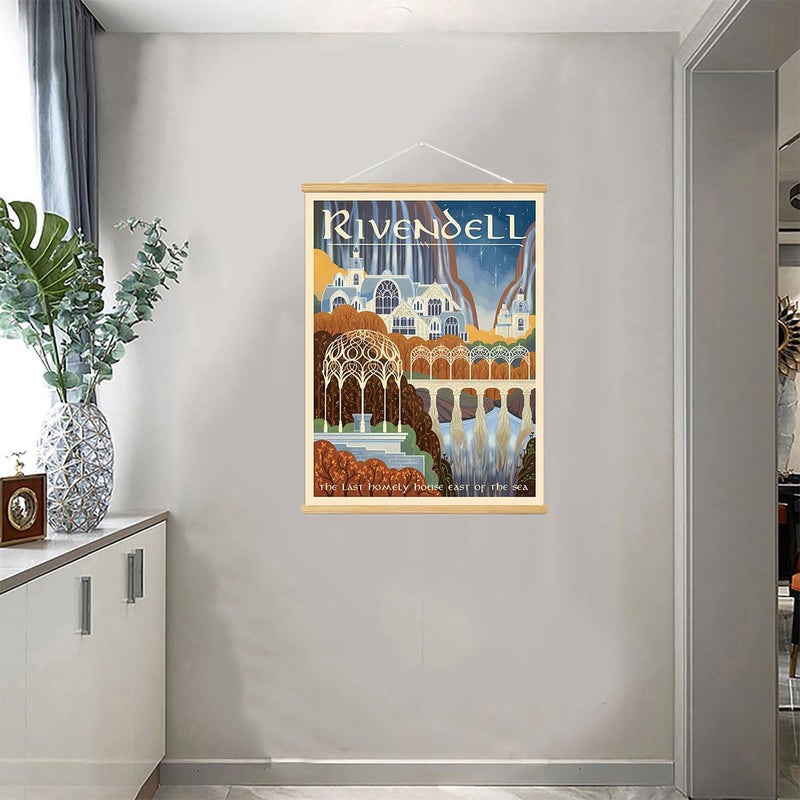 Meksular Middle Earth Landscape Wall Art Prints Canvas PaintingFantasy Posters, Wall Pictures, For Travel Gift, Canvas Art with Frames, For Office Home Decor Bedroom Living Room Decor.ï¼ˆ16L x 12Wï¼‰ - Image 3