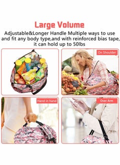 Grocery Shopping Bags, Reusable Tote Bag Foldable Grocery Bags Heavy Duty Shopping Tote, Shopping Bag Large with Zip for Grocery Shopping Picnic Camping Gym