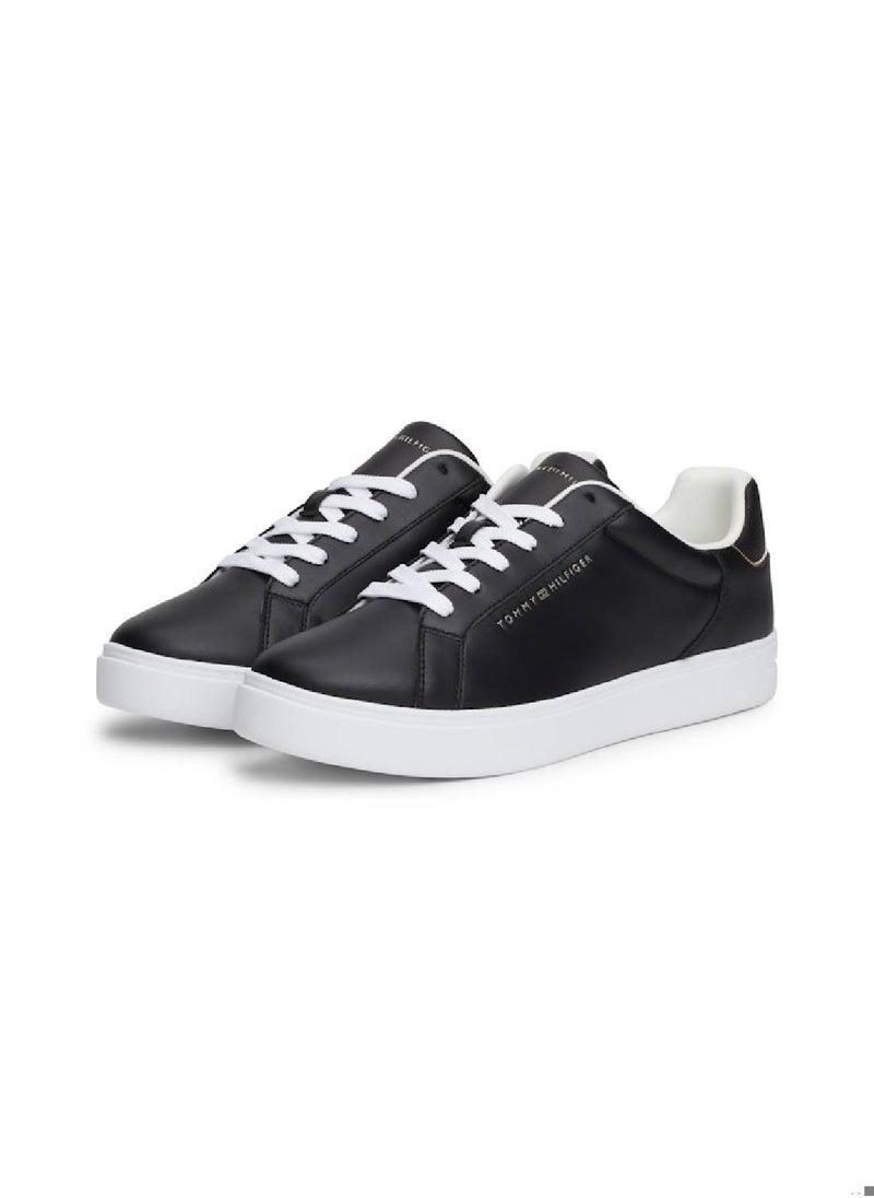 TOMMY HILFIGER Women's Essential Court Sneakers Low Top - Leather, Black  - Image 5