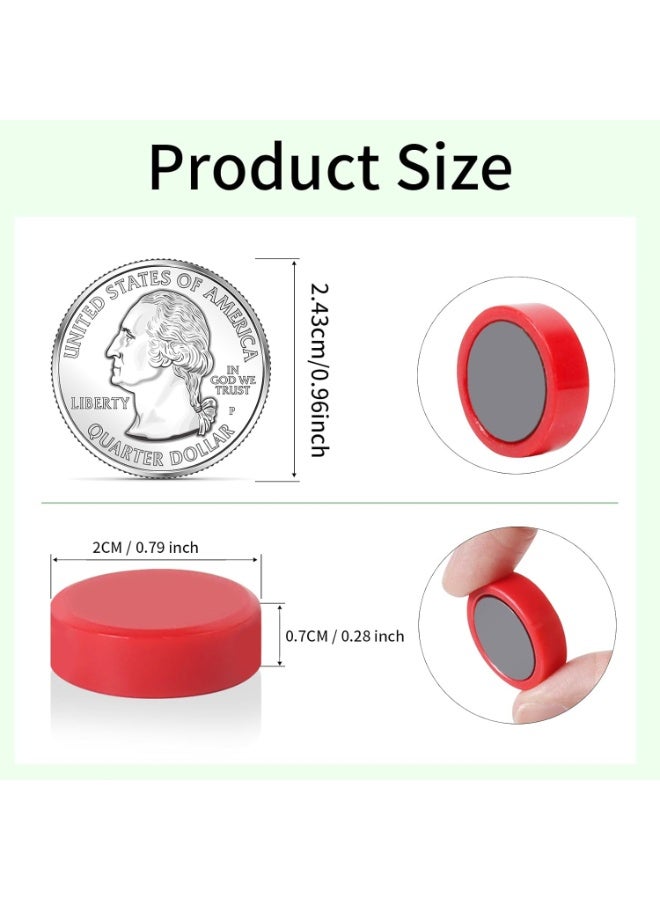 Fridge Magnets 80Pcs Red, Round Small Refrigerator Magnets for Kitchen, Whiteboard, Locker & Office Organization, DIY Craft Magnets for Home & Classroom Decoration - Image 3