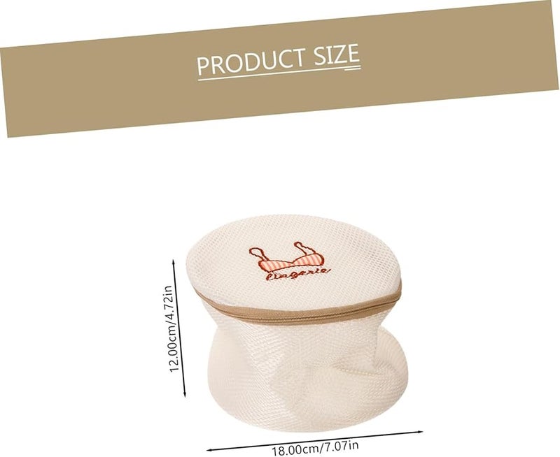 3 قطع أكياس غسيل شبكية سميكة بسحاب لحماية الملابس الحساسة أثناء السفر أبيض وردي بيج - Image 2