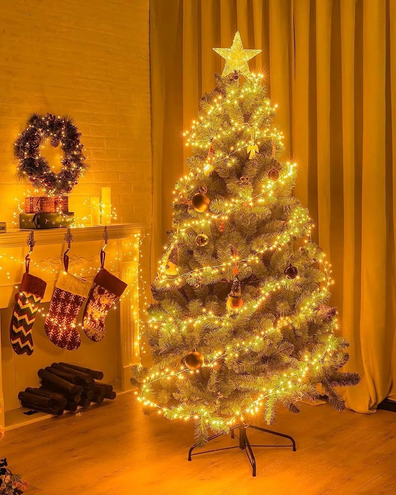 HUMAIZAR Christmas Fire Cracker Cluster Light String Light Garland Copper Wire Fairy Light for DIY Wreath Decor Kids Room Wedding Birthday Parties Light 5 Meter 100 LEDs Pack of 2 - Image 2