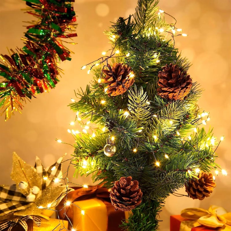 HUMAIZAR Christmas Fire Cracker Cluster Light String Light Garland Copper Wire Fairy Light for DIY Wreath Decor Kids Room Wedding Birthday Parties Light 5 Meter 100 LEDs Pack of 2 - Image 1
