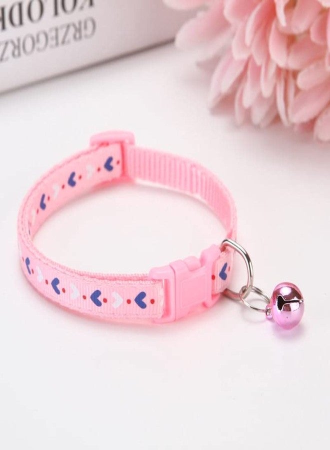 Litvibes Cat Collars Breakaway with Bell & Love Design,Kitten & Small Dogs Soft Adjustable,Safe,Solid & Protection for Cats & Puppies,Cute Kitty Neckband with Love Design - (Pink),140x20 cm - Image 1
