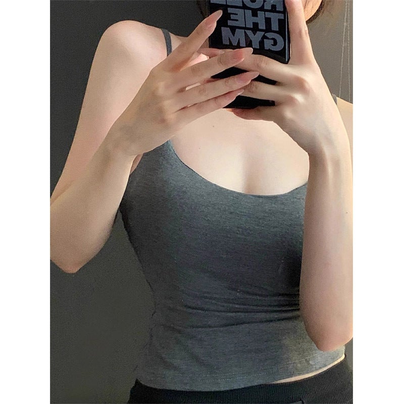 Women's Padded Modal Spaghetti Strap Camisole - Slim Fit Solid - Image 2