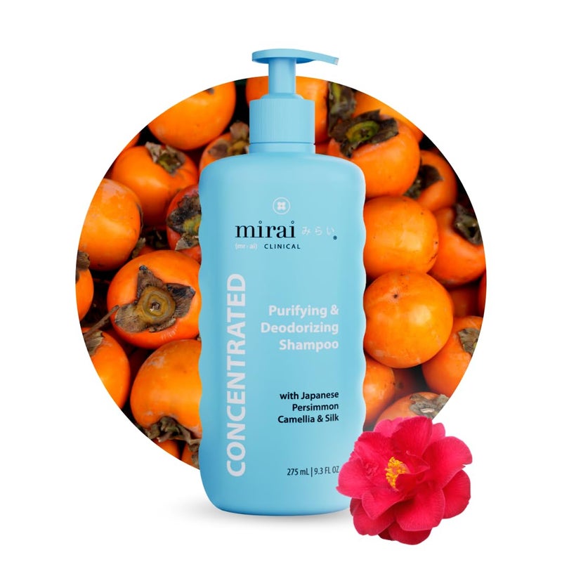 Mirai Clinical Persimmon Shampoo â€“ Old People Smell Eliminator, NonenalÂ® Solution - Safe for Color-Treated and Mature Hair - Sulfate-Free, Paraben-Free, Clarifying Shampoo For Women and Men - Image 1