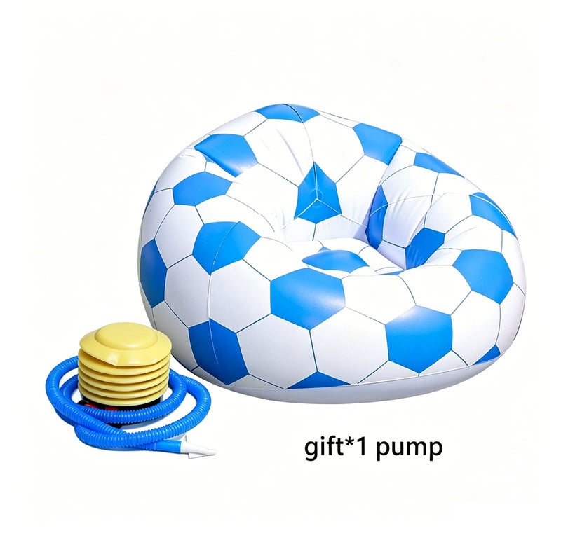 Inflatable Football Lazy Sofa with Air Pump, Single Outdoor Portable Inflatable Sofa for Camping or Garden - Image 1