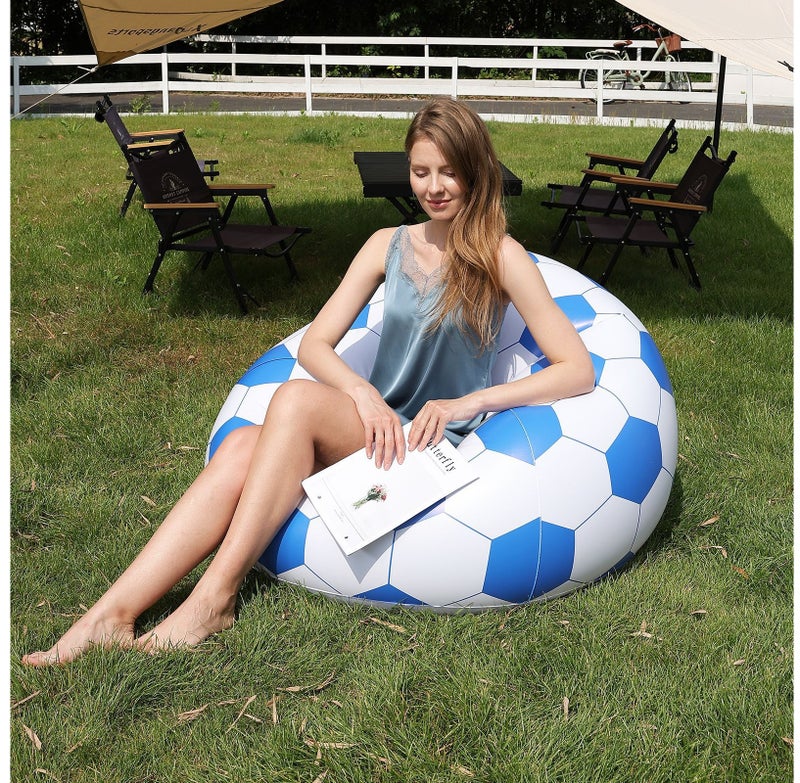 Inflatable Football Lazy Sofa with Air Pump, Single Outdoor Portable Inflatable Sofa for Camping or Garden - Image 2