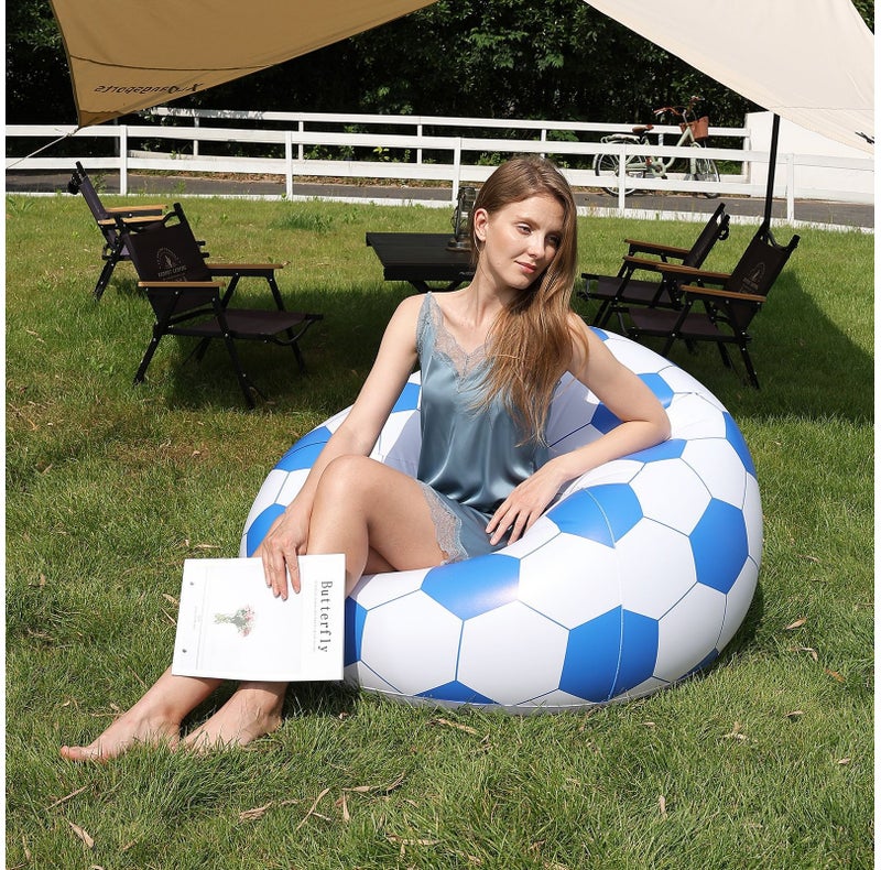 Inflatable Football Lazy Sofa with Air Pump, Single Outdoor Portable Inflatable Sofa for Camping or Garden - Image 3